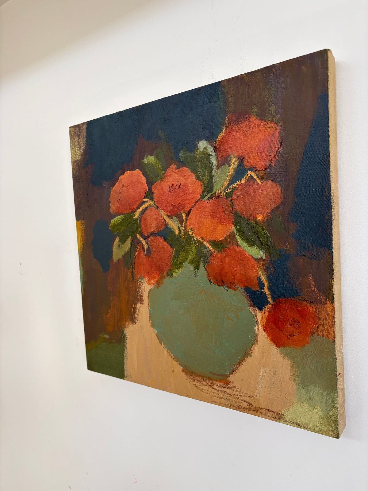 ‘VASE OF TERRACOTTA BLOOMS’