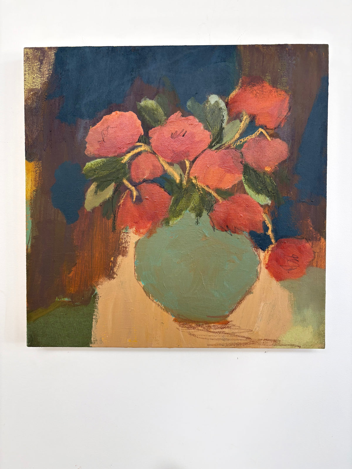 ‘VASE OF TERRACOTTA BLOOMS’