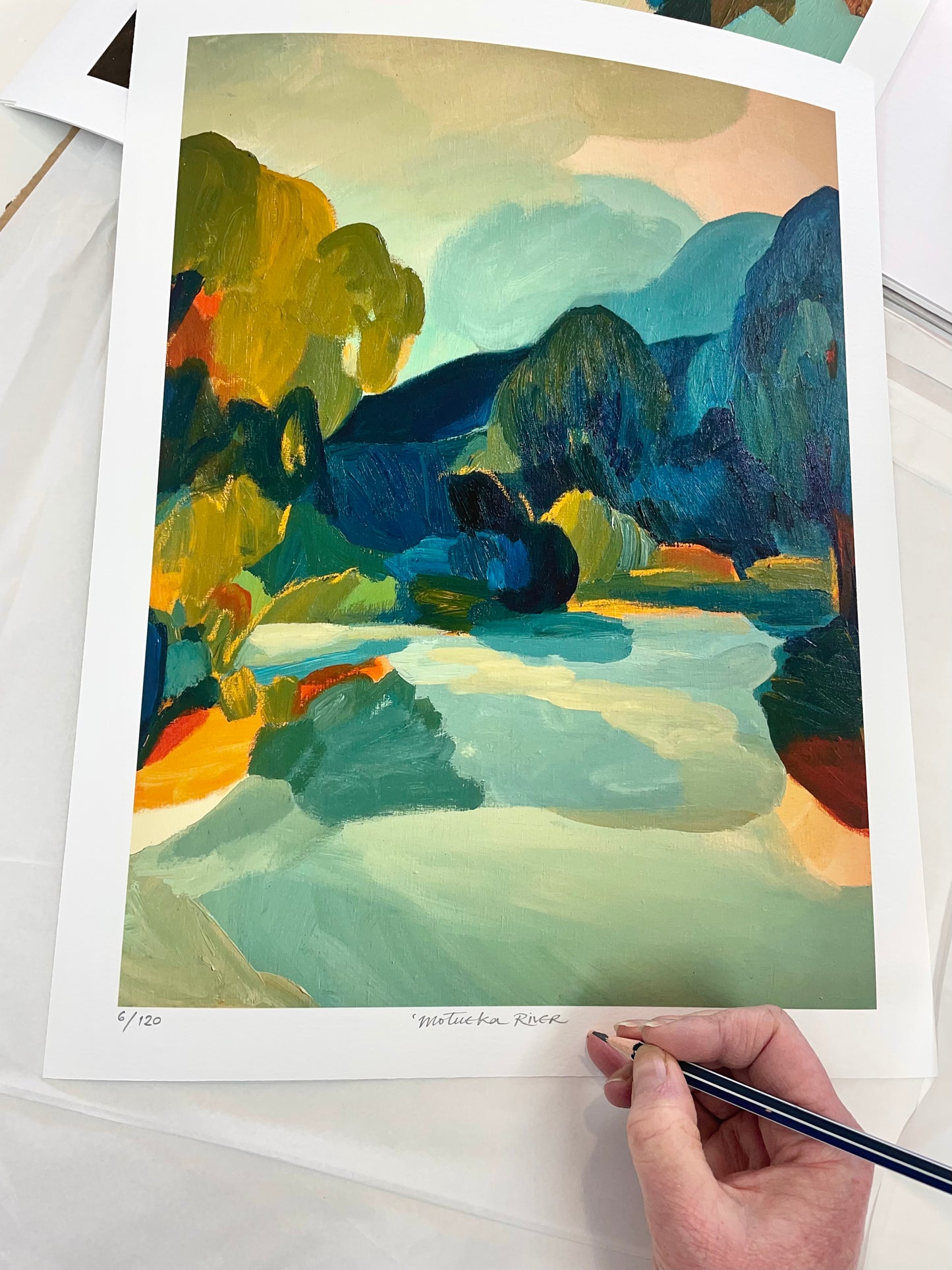 ‘MOTUEKA RIVER’’ giclee print
