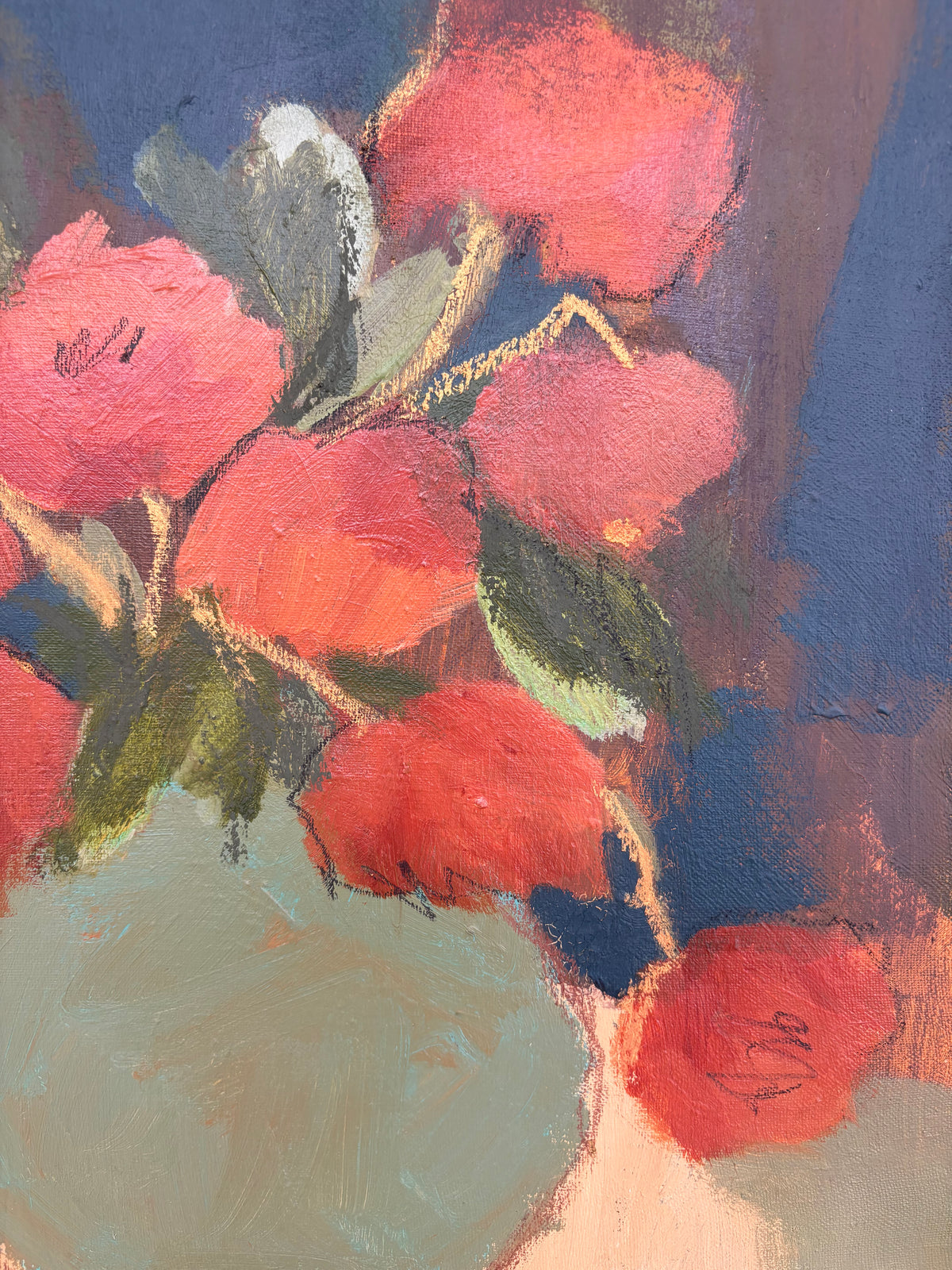 ‘VASE OF TERRACOTTA BLOOMS’