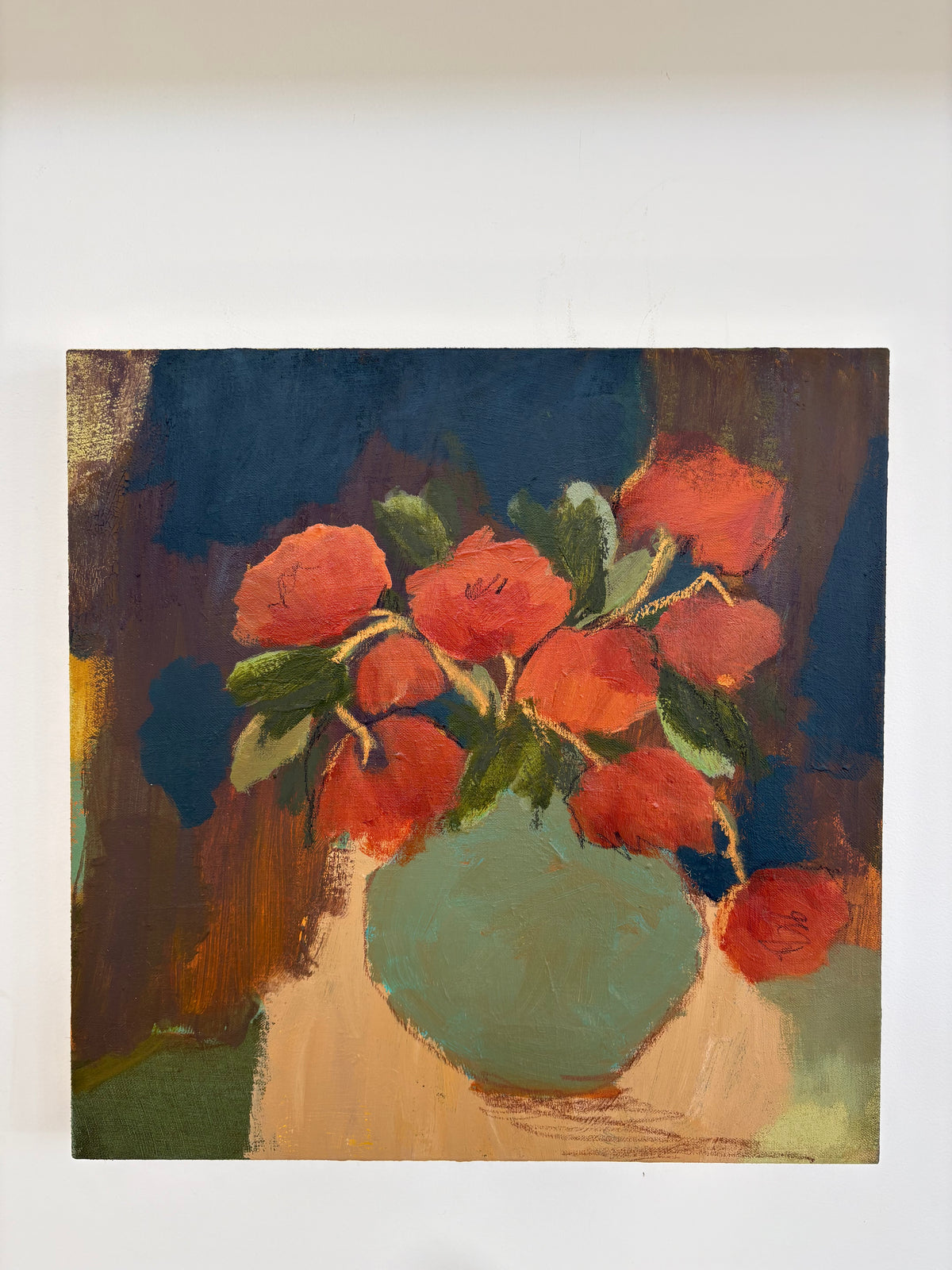 ‘VASE OF TERRACOTTA BLOOMS’